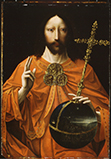 Oil Christ Blessing by the Studio of Quinten Metsys